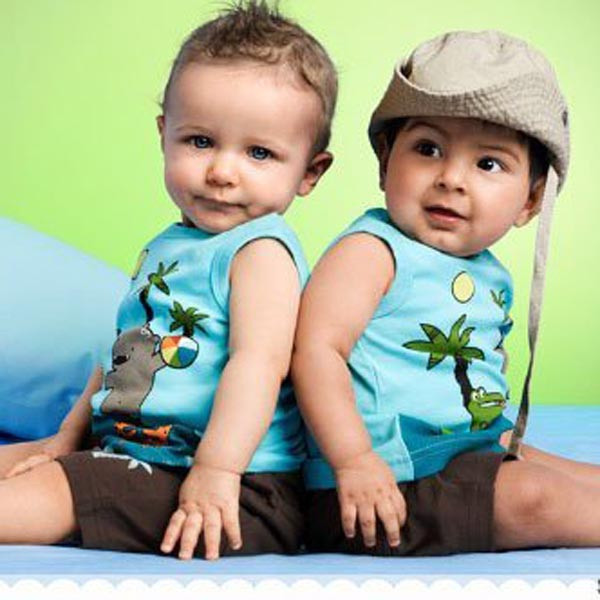 2016 Summer Toddlers Outfits Clothes Boy's Coconut Tree Pattern Sleeveless Tops Pants 1-3Y