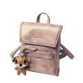 2016 Trendy Retro Small Backpack Women Solid Color Fashion Multi purpose Bag Front Patch Pocket Backpack