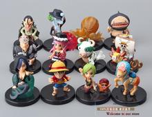 Free Shipping Anime One Piece Lufft Chopper Perona Shyarly Keim PVC Action Figure Model Toys Dolls 12pcs/set