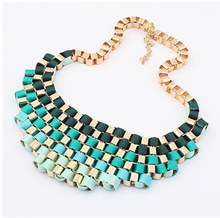 Sunshine jewelry store Necklaces Pendants Hot Sale gradually changing color Choker Statement Necklace Fashion Jewelry