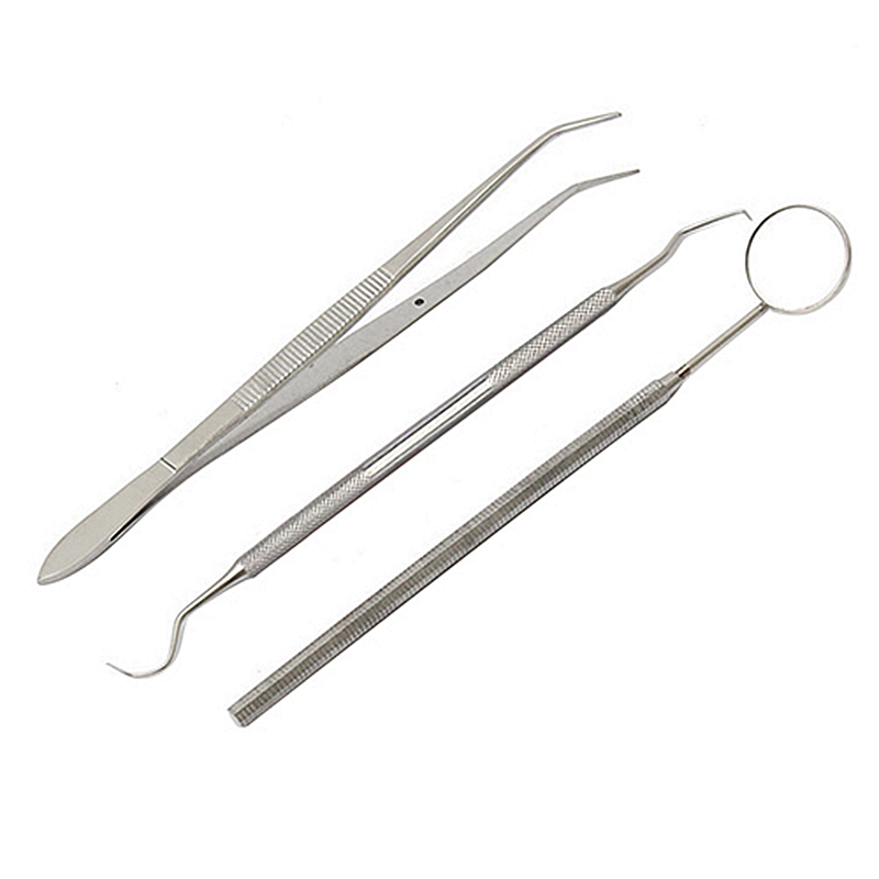 2016 3 Pcs Handle Dental Tool Pick Scaler Mirror Set Stainless Steel Teeth Clean 6YHQ 7GPX