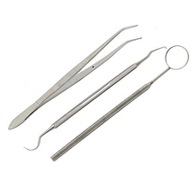 2016 3 Pcs Handle Dental Tool Pick Scaler Mirror Set Stainless Steel Teeth Clean 6YHQ 7GPX