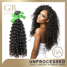 Brazilian Curly Wave Virgin Human Hair Deep Curly Weave Weft Natural Black Color 1PC Lot 100g