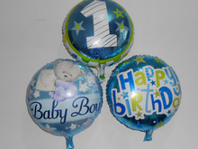 3 unids/lote 18 ” bebé feliz cumpleaños helio globos para niños 1th feliz cumpleaños decoraciones del partido