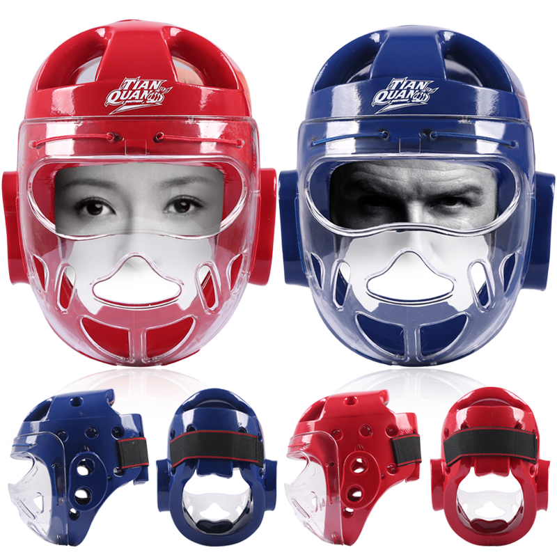 The right day authentic adult children head protective mask Karate Taekwondo closed head guard boxing mask helmet