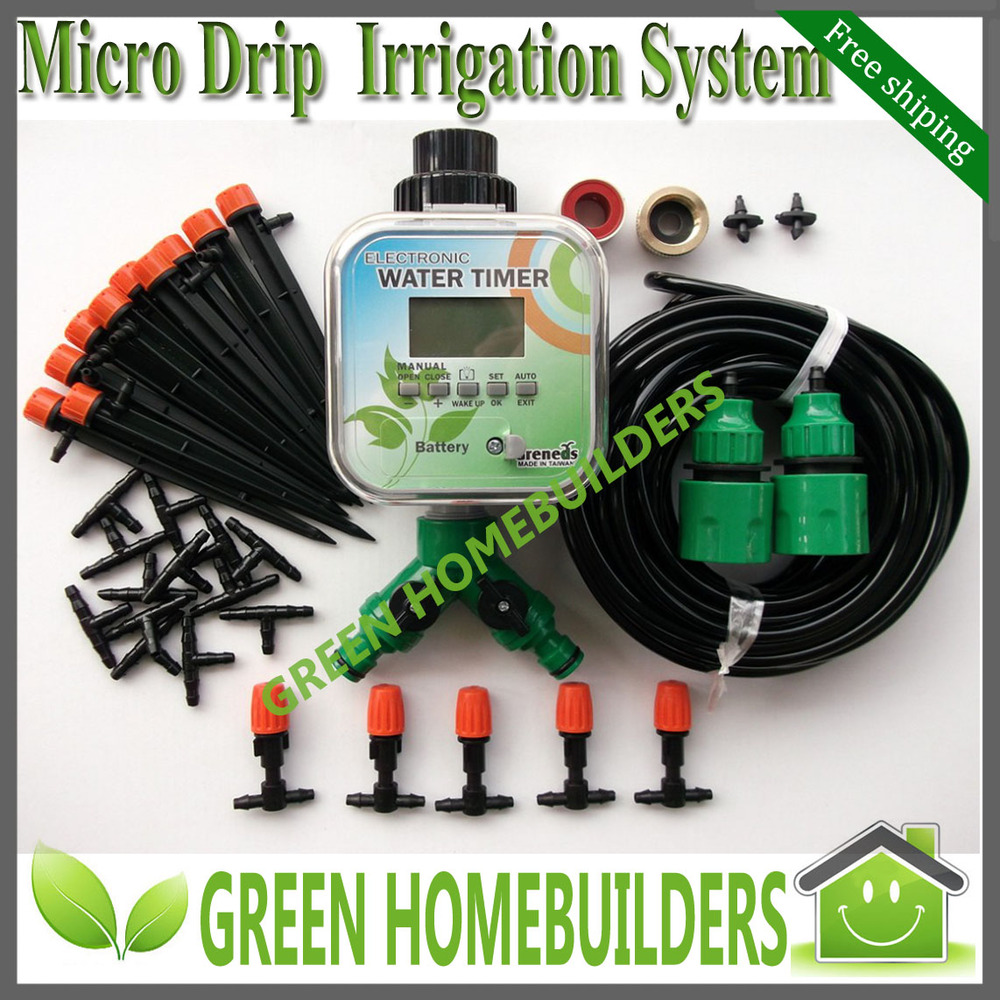 Free shipping Solar Power Plant Micro Drip Irrigation kit with 