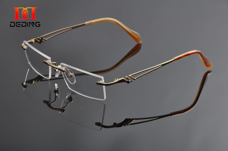 DeDing Women Titanium Glasses Frame Rimless titanium ...