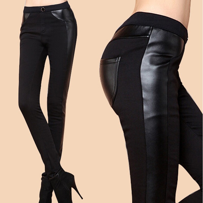 BLACK-SEXY-Fashion-Winter-pants-Woman-Faux-Leather-Trousers-With-Velvet-Thicken-Casual-Legging-Show-Thin