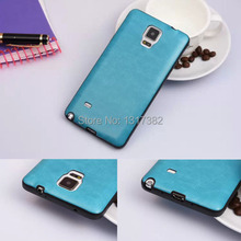 Luxury Leather Case Simple Retro Back Cover Shell For Samsung Galaxy Note 4 N9100 IV Cellphone