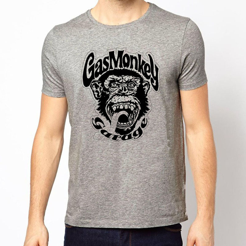 Printed Gas Monkey t shirts Monkey Sticker Gas Monkey t shirts Brand Fashion Casual Tshirt Clothing
