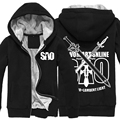 Anime SAO Sword Art Online Hoodies Zip Up Super Warm Fleece Winter Zip up Printing Pattern