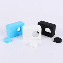 New Hot For Xiaomi Yi Camera Case Colorful Silicone Rubber Skin Housing With Protective Lens Cover Cap For Xiaomi Yi Accessories
