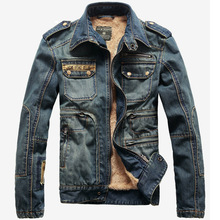 Big Size S 3XL Men s Slim Denim Outerwear MaleTthickening Down Coat Casual Epaulet Jacket Men