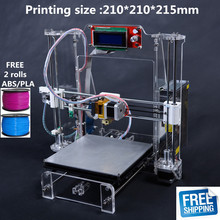 High Precision reprap prusa i3 3d printer DIY kit full acrylic frame support multi material 2 rolls filament for free