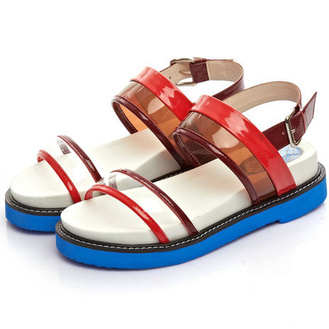 ENMAYER Mixed Colors Grain Leather Wedges Fashion gladiator sandals women high heel Platform Sandalsnew shoes Women sandals 2015