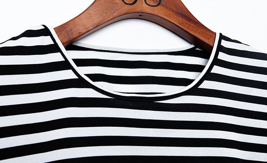 2015 New Summer Fashion Women Striped T shirt Women Tees Tops High Quality women\'s t shirt love backless emoji t shirt (10)