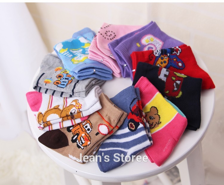 FUTE size 1 11 years old 20 pieces 10 pairs 1lot cartoon 100 cotton socks baby