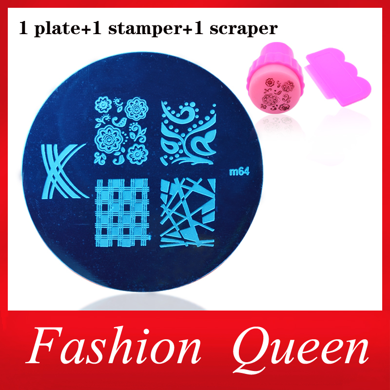 81Designs Optional Nail Art Plates Nail Template Stamper Scraper Kit DIY Polish Style Nail Stamp Stamping