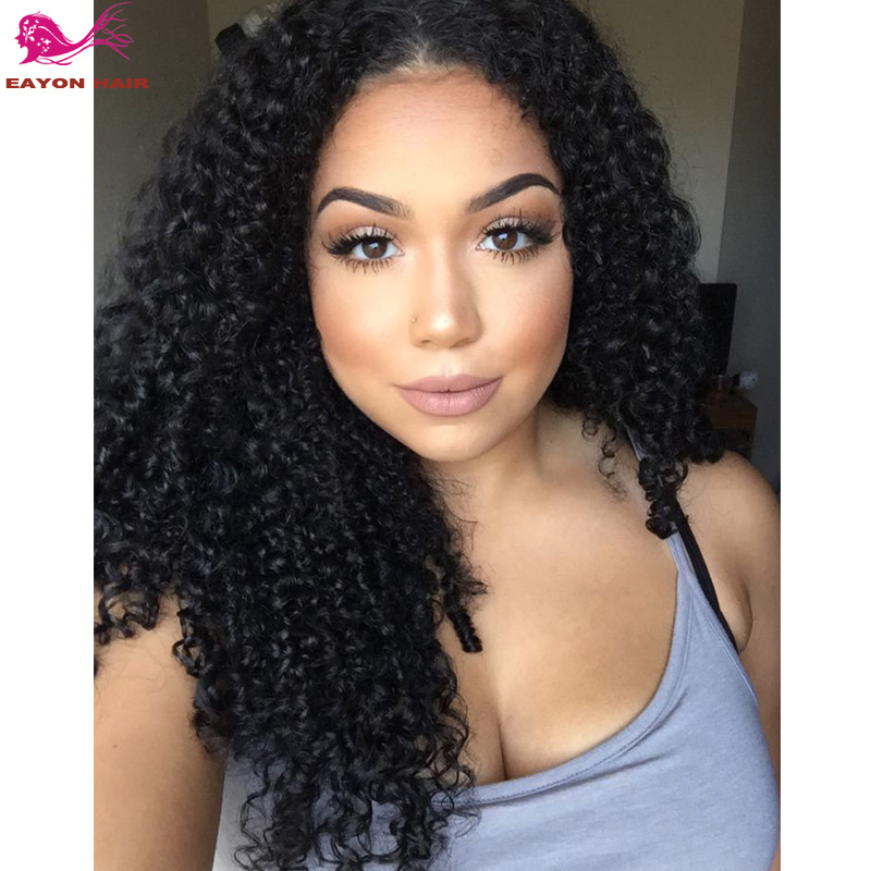 6A Eayon Hair Full Lace Human Hair Wigs Peruvian Kinky Curly Virgin Hair Glueless Full Lace Wigs Lace Front Human Hair Wigs