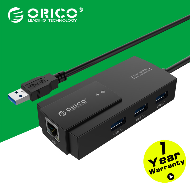 Orico HR01-U3-BK USB3.0 HUB    RJ45    - 