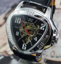 Ganador personalidad para hombre comercial trigonométrica reloj mecánico completamente automático recorte reloj negro macho j278