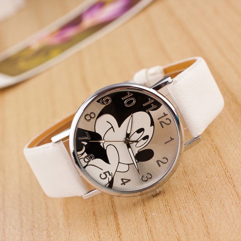 7 colors 2015 brand Hello Kitty watch women girl Cartoon Watch clock leather quartz wristwatch Female Reloj student watches gift