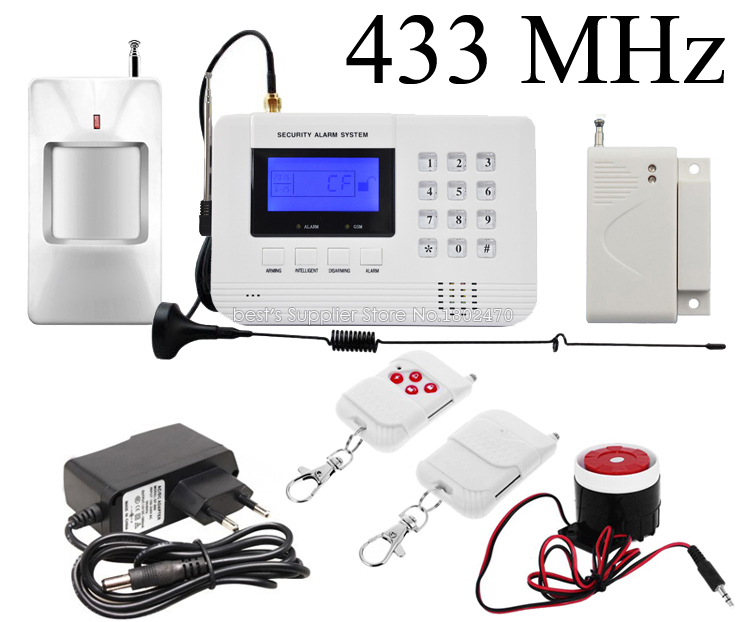 433MHz Wireless GSM PSTN Home Security Burglar Alarm System Auto Dialer SMS Call