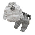 2016 winter hot sale fashion baby boy clothes gentleman tie long sleeved shirt Pants suit newborn
