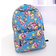 The new 2015 quarter selling backpack National roses canvas effect female bag girl,s flowers school bag Rural amorous travel bag