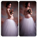 White Gown to Flooring Desses Maternity Photography Props Lace Dress Pregnant Photography Props Fancy Pregnancy Photo