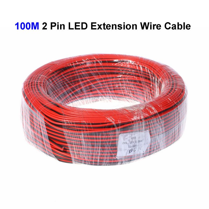 ( 3 reel/lot ) 100M 22AWG 2 Pin LED Extension Wire Connector Cable Cord For SMD 3528 5050 5730 5630 Single Color LED Strip