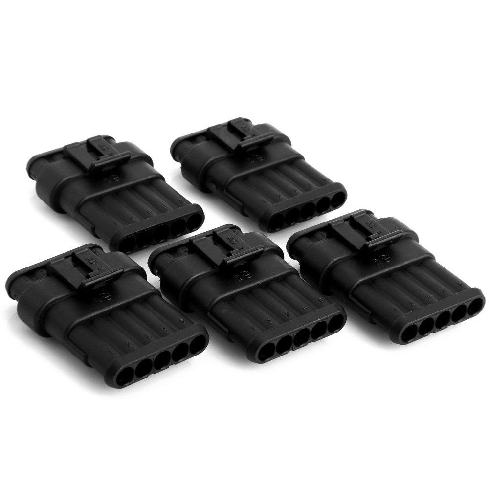 New 5sets Car Part 5 Pin Way Sealed Waterproof Automotive Electrical Wire Connector Plug Set