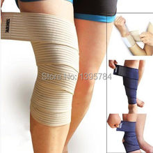 2pcs/lot free shipping 2014 new high quality elastic wrap knee support bandagem elastica elastico para joelho kinesio tape