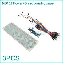 MB102 Power Supply Module 3.3V 5V+MB102 Breadboard 830 Point+Jumper cables