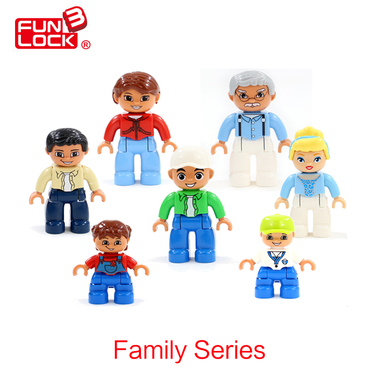 Funlock Duplo Фигура Блоки Моей Семьи Отец Мать Брат Сестра Дедушка Бабушка Детские Игрушки