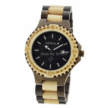 Men dress watch free shipping wooden watches BEWELL from china wholesale cheap price Japan 2115 Quartz