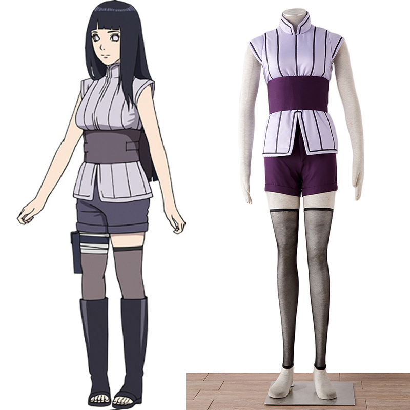 Naruto fans wear Girls cosplay clothing for Hyuga Hinata women costume for NARUTO...