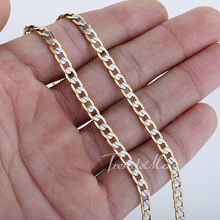 4mm Gold Filled Curb Cuban Necklace Classic Silver Gold Color Chain Mens Womens Wholesale Customized Jewelry