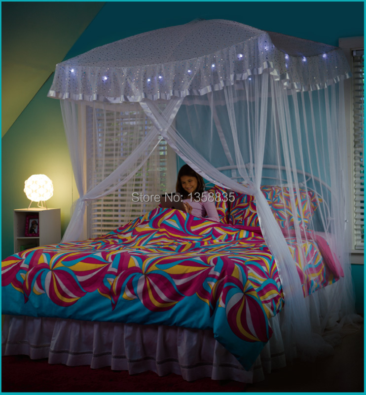Curtains Canopy Bed Netting Mosquito Net Full Queen King Size Bed ...