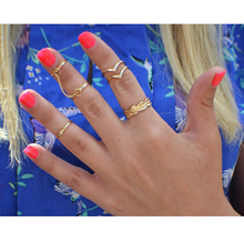 Stacking punk style bague femme rings shiny gold midi ring finger ring set knuckle Charm sheet