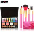 Professional 25 Colors Make Up Palette Set Eyeshadow Foundation Powder Blusher 7 Pcs Cosmetic Brushes Set