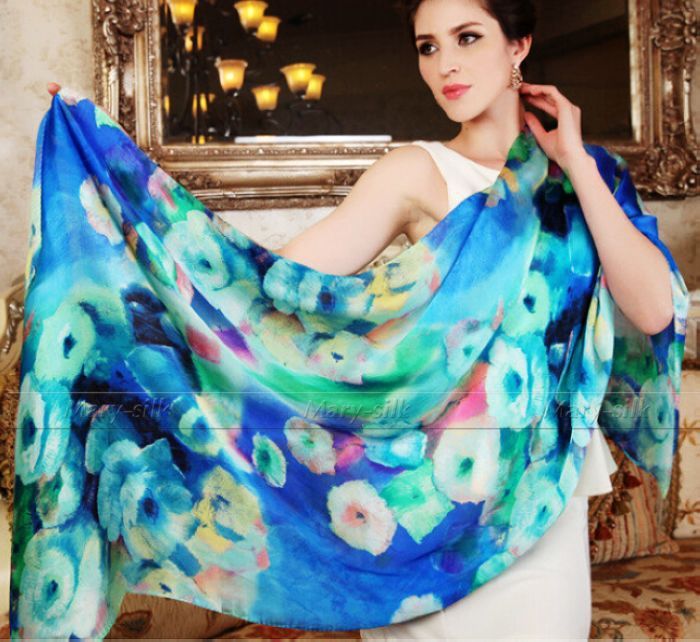 Fashion Womens Ladies 100 Silk Scarf Party Wraps Shawl Stole Bow Beach Long Scarves