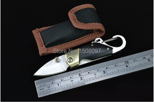 Envío gratis Mini QQ cuchillo mango de madera de cobre utilidad cuchillo que acampa herramientas cuchillos 3cr13 de la lámina exterior herramientas mejor regalo