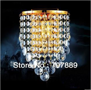 Фотография Modern crystal sconce light Stainless steel gold coloured wall lamp Art deco home lighting fixtures 110/220V