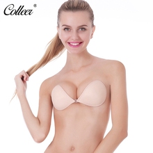 BH Push Up Bras For Women Invisible Bralette Bra Self-Adhesive Silicon sujetador Front Closure Seamless Backless Strapless Bras