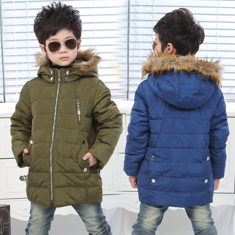 Boys jacket 2014 new Korean children's clothing Children's thick down jacket and long sections of high-end boys winter