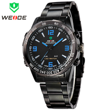 Caliente de moda WEIDE Casual Mens LED de alarma de nuevo la luz de múltiples funciones militar analógico Digital reloj deportivo 30 metros resistente al agua