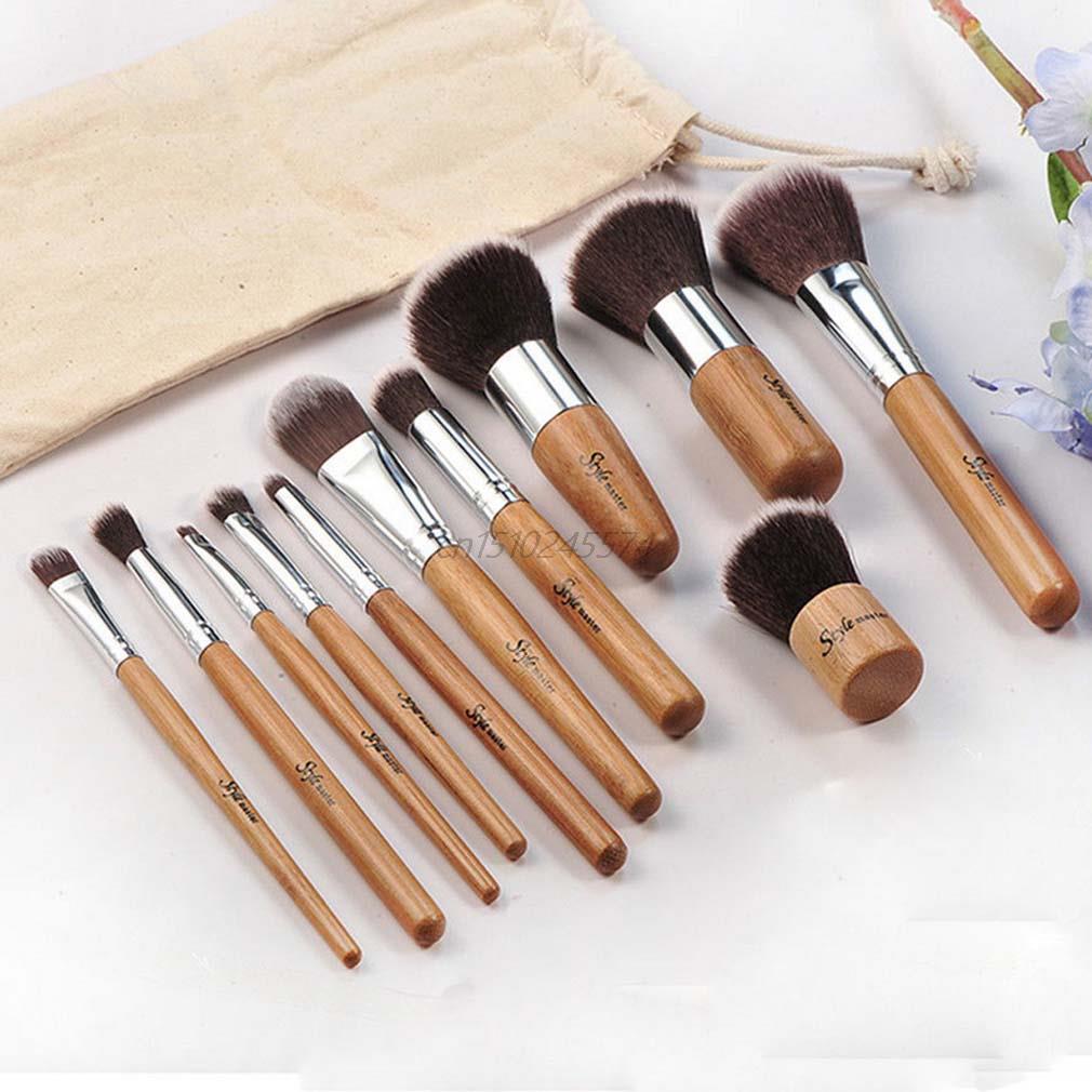 11 pcs Professional Make Up Tools Pincel Maquiagem Wood Handle Makeup Cosmetic Eyeshadow Foundation Concealer Brush