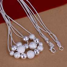 Free shipping factory price top quality 925 sterling silver jewelry necklace 18inch fashion beads necklace pendant