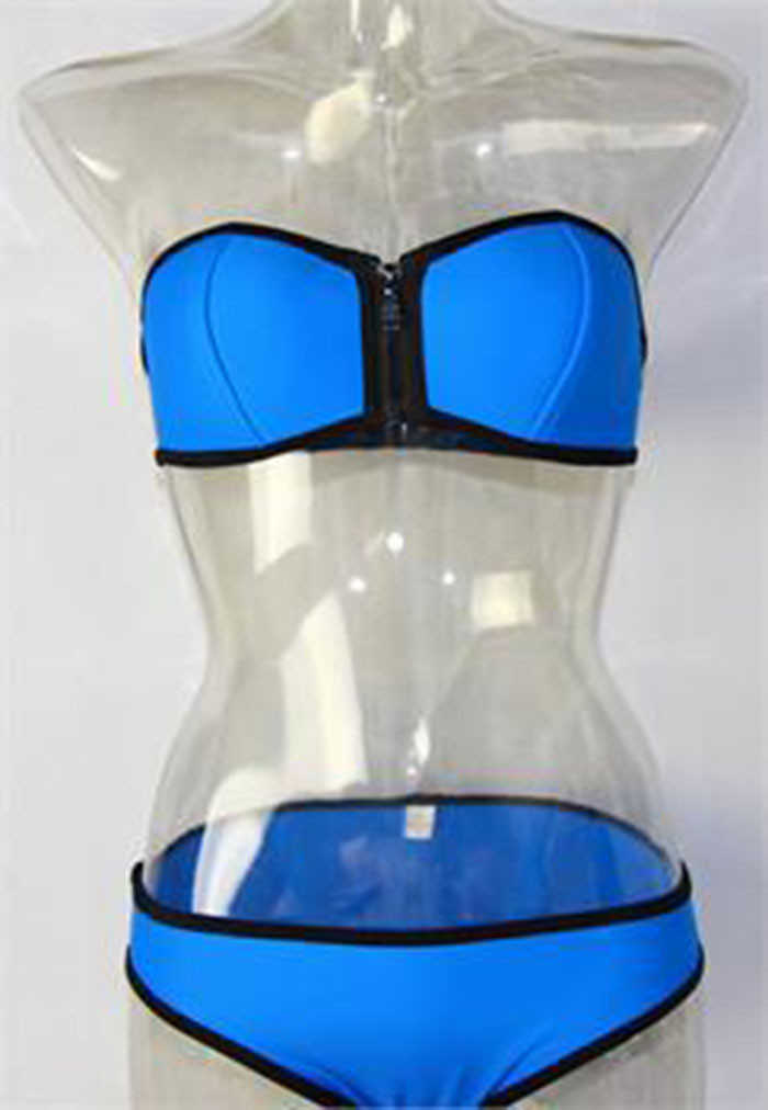2015 Hot Sale triangl NEOPRENE BIKINI Superfly Swimsuit zipper top neon Bottoms Neoprene Swimwear For Women XS-L (9)
